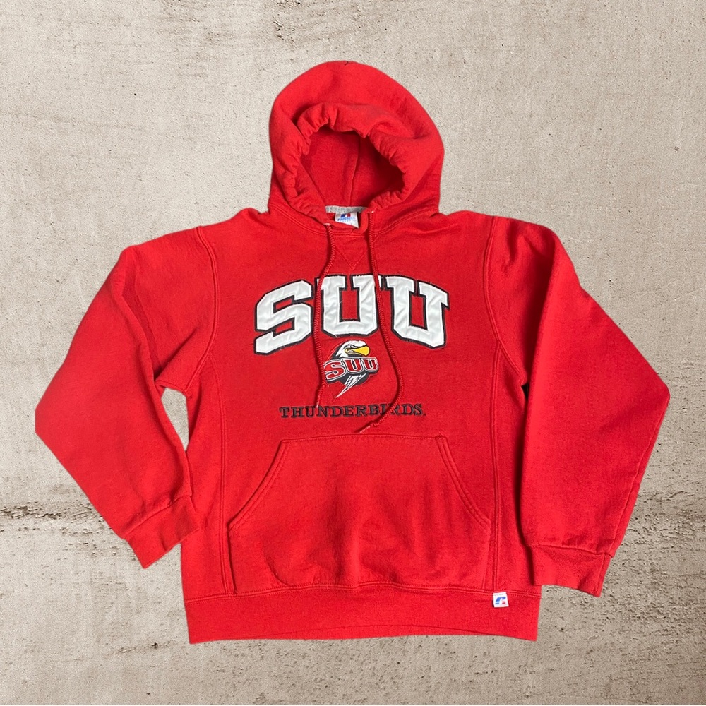 Southern Utah Thunderbirds Red Russel Sweater Hoodie Adult Pullover Small BX1